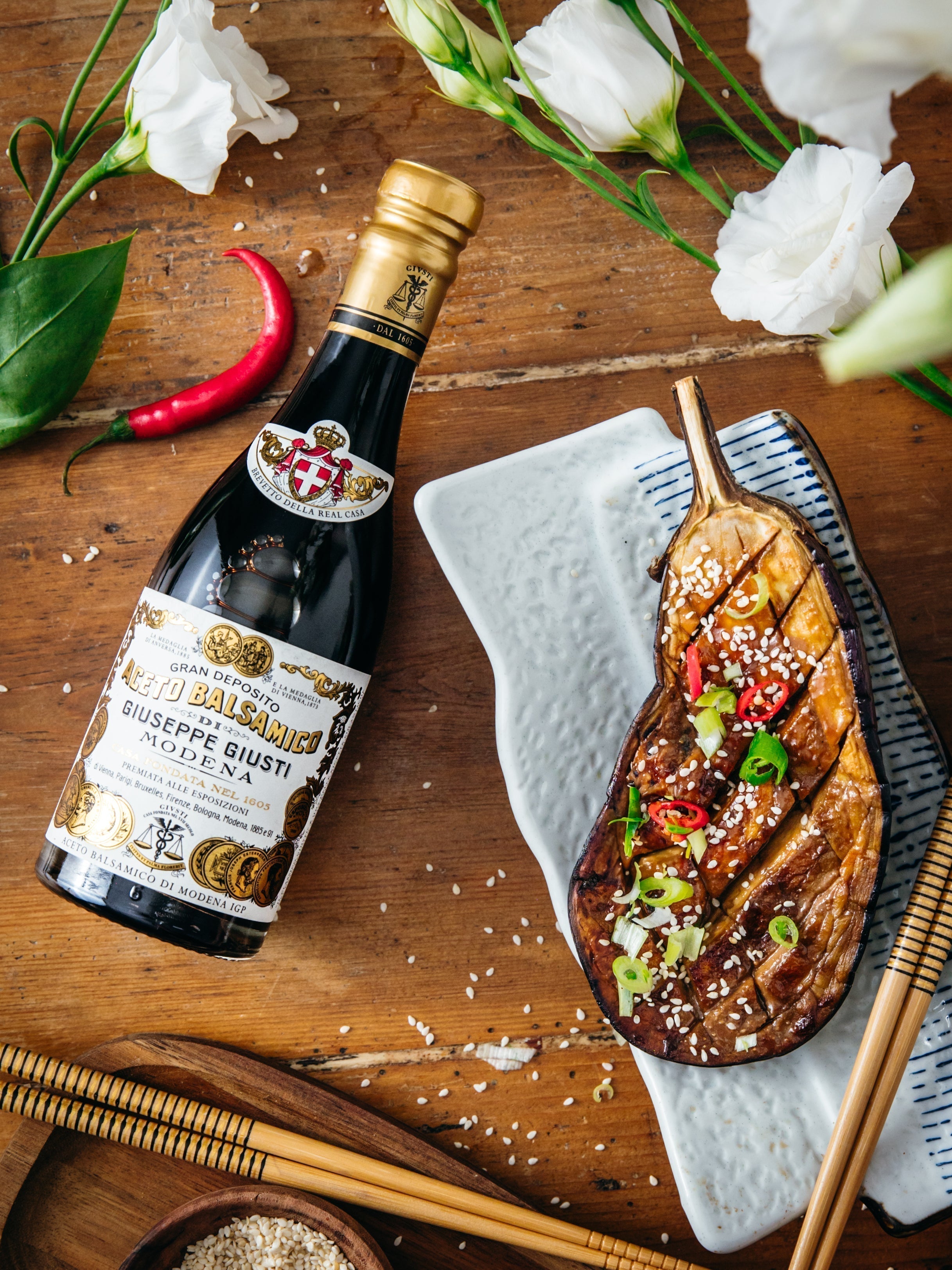 Balsamic-glazed eggplant