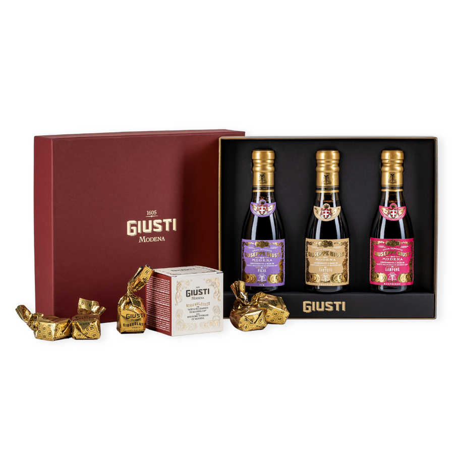 Bundle: Trio Set (Figs, Truffle, Raspberry) & Chocolates 5 pcs box – 300ml + 75g